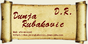 Dunja Rubaković vizit kartica